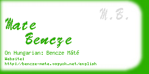 mate bencze business card